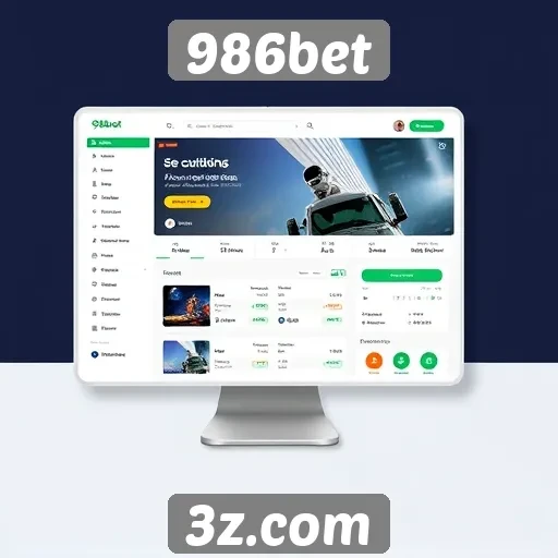 Análise da interface do usuário do site 986bet